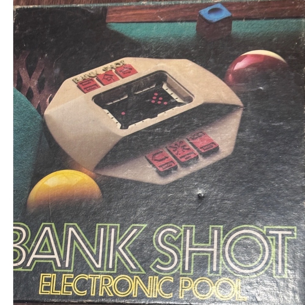 Vintage 1980 Parker Brothers Bank Shot Electronic Pool Handheld Game orig. box